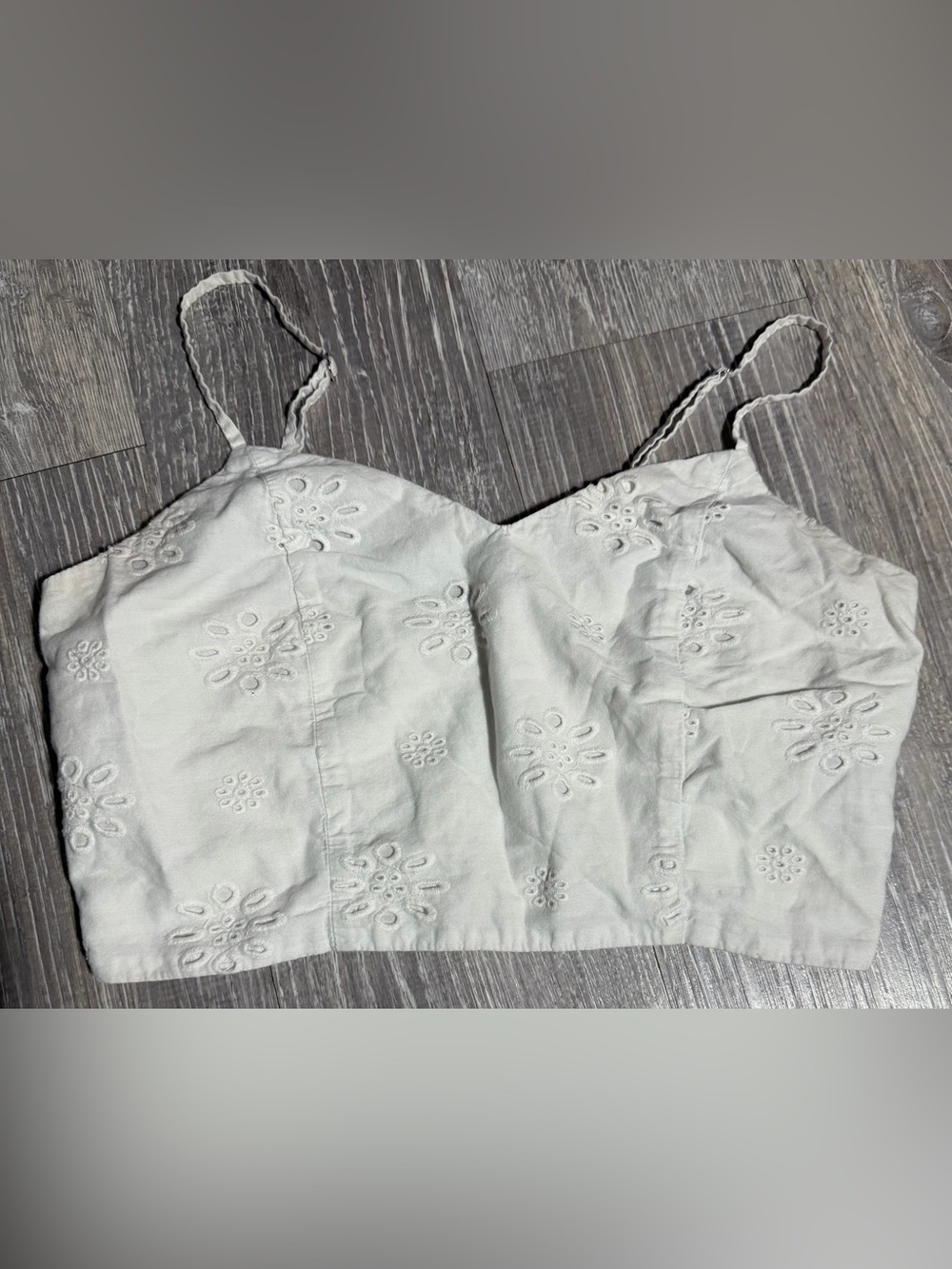 White Eyelet Spaghetti Strap Cami Top